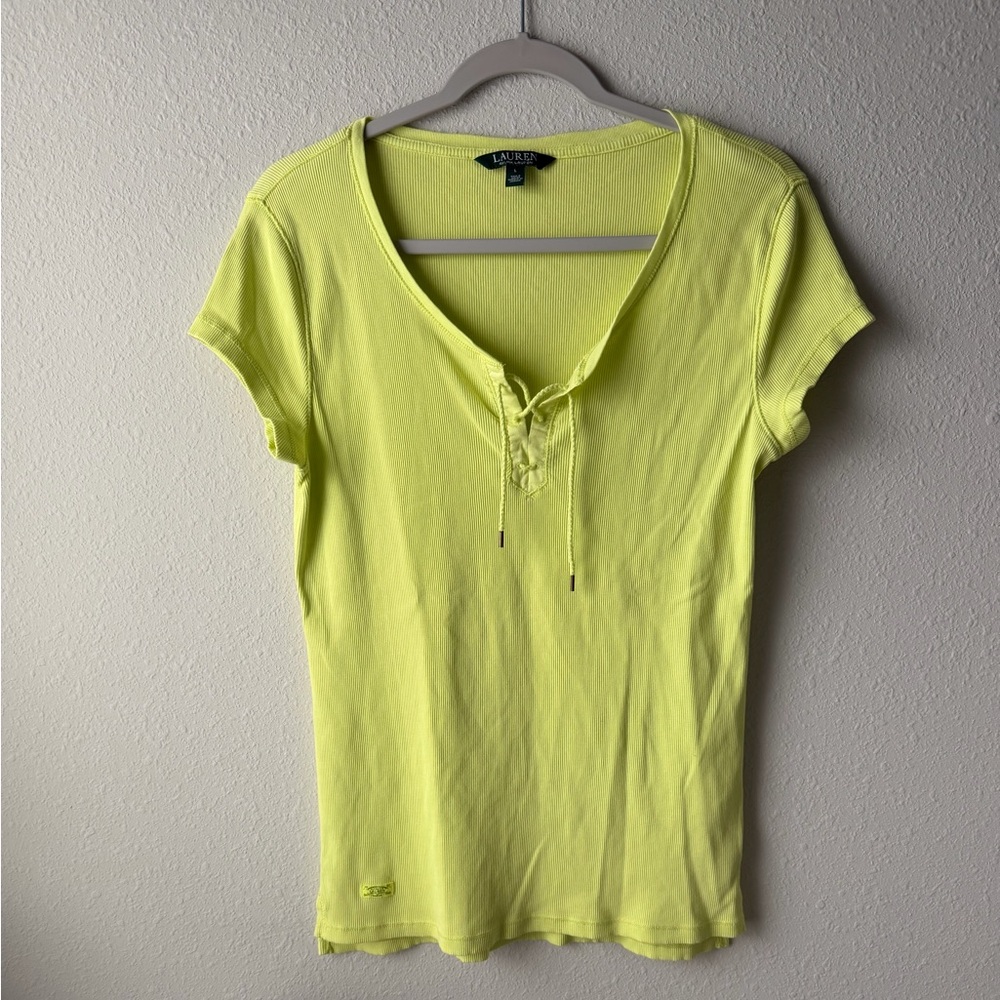 Ralph Lauren Neon Lace-Up Tee
